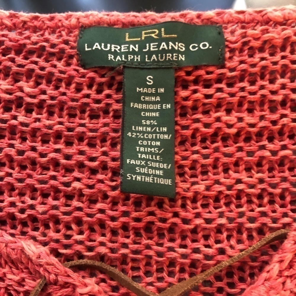 𝅺LAUREN jeans‎ Co Ralph Lauren Lisa V-neck sweater size small - Picture 4 of 9